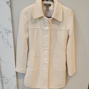 Elegant Cream Women's Coat, Size Small